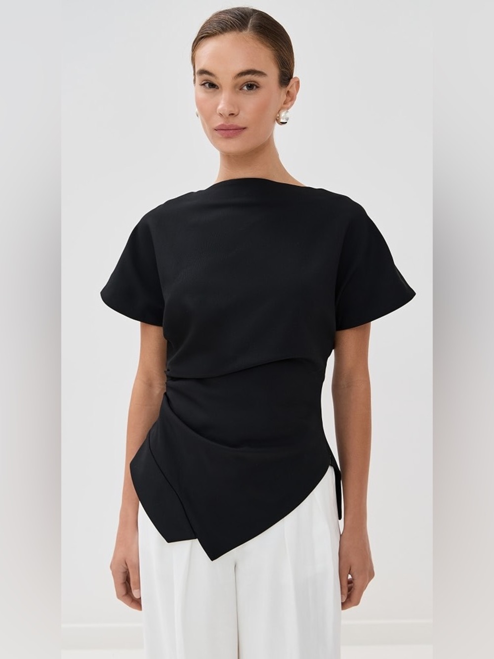 ROHE
Draped Woven Top In Noir